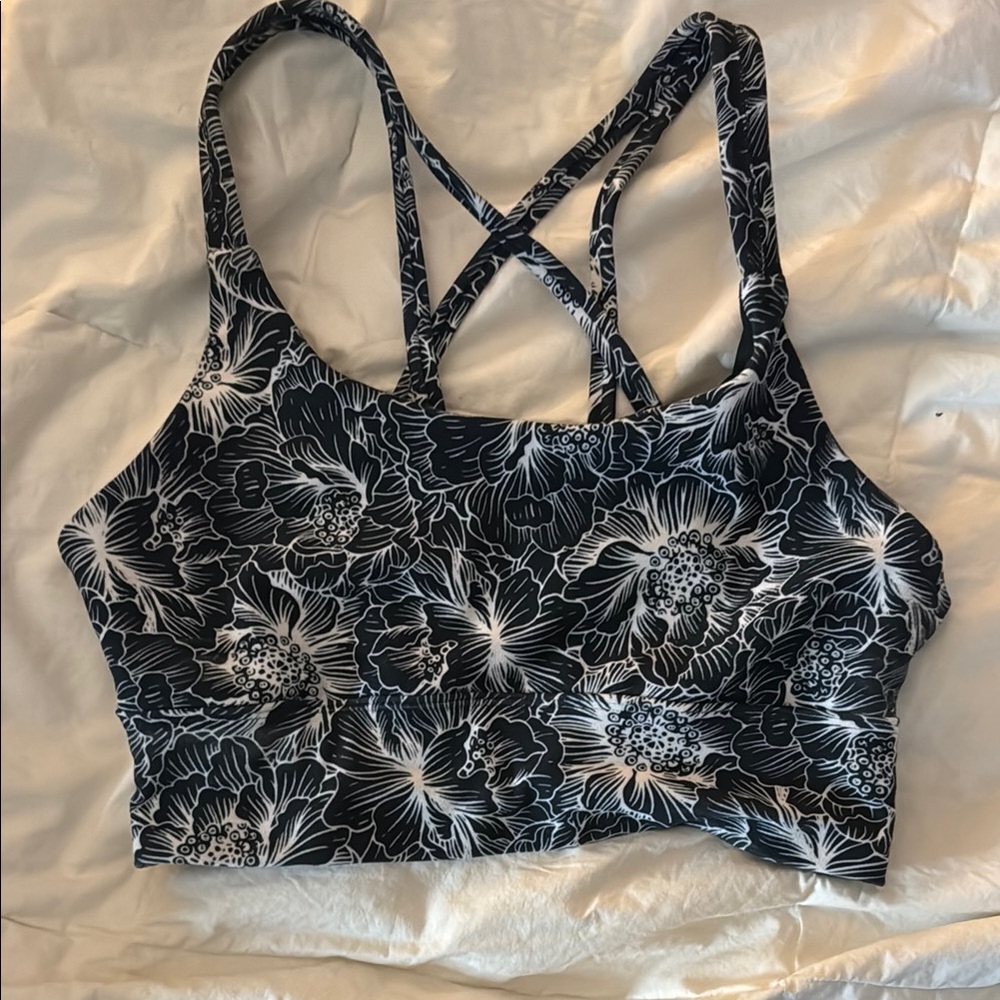 Floral Strappy Sports Bra